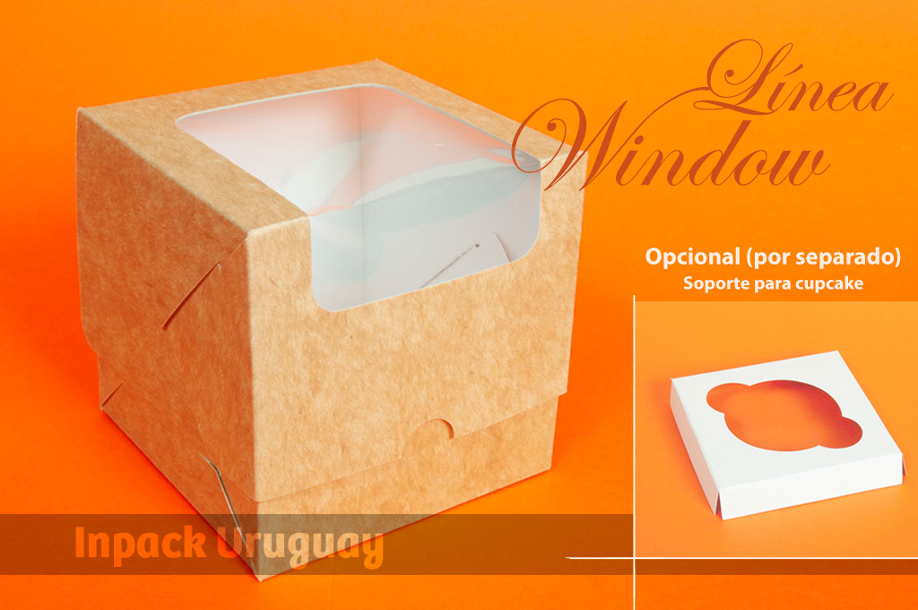 Caja en forma de cubo con visor para bombones y trufas Medidas: 10 x 10 x 10 cms. Visor envolvente de nuestra línea Window